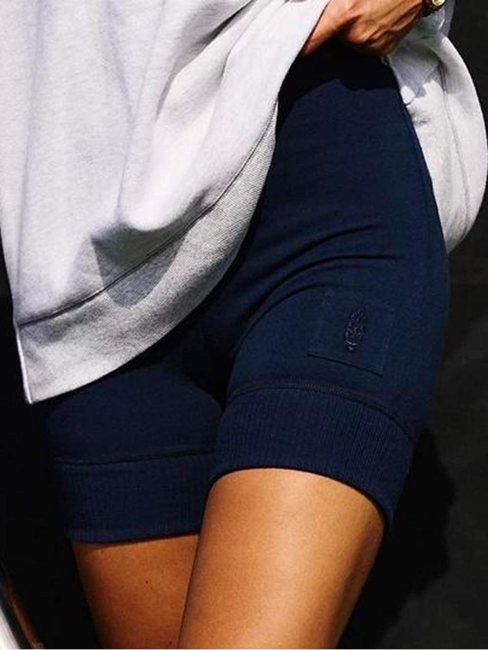 FP Movement by Free People Navy High-Rise Mid-Thigh Bike Shorts